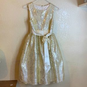 American Princess Gold and White Formal Dress